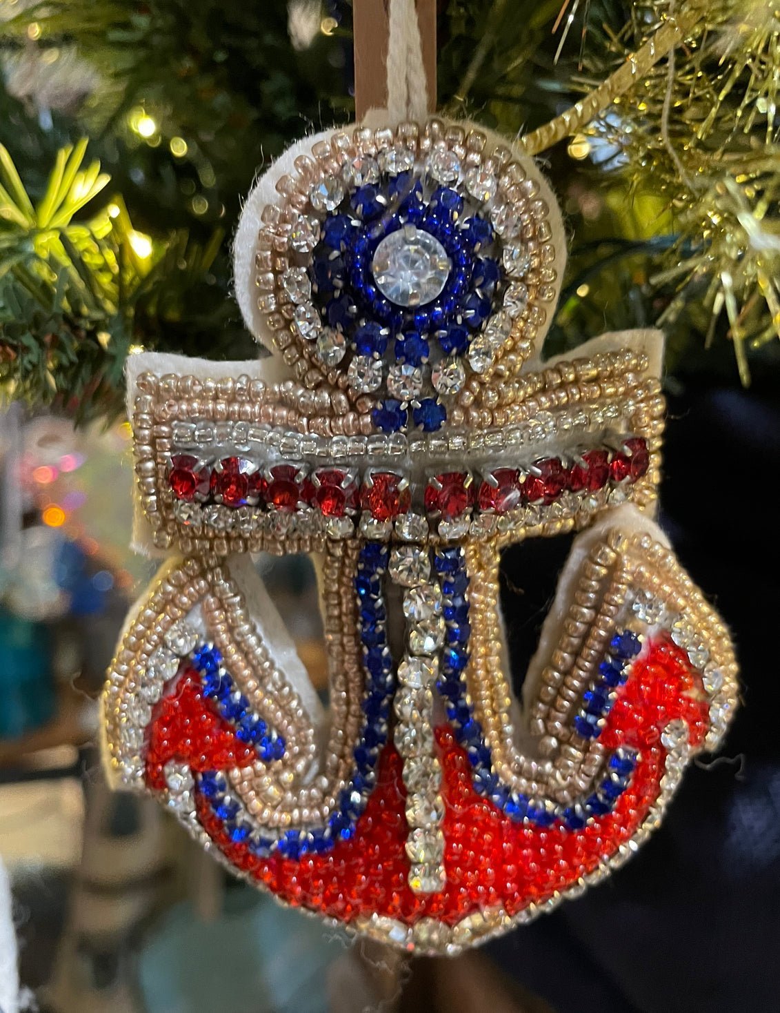 Bejeweled Anchor | Christmas Ornament - Bon Ton goods