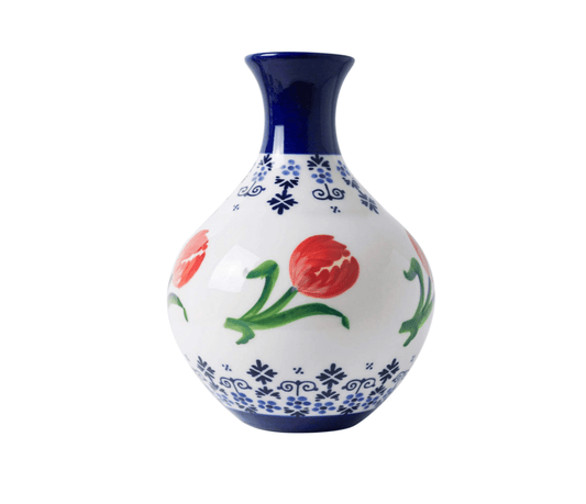 Belly Vase Orange Tulip | Heinen Delfts Blauw - Bon Ton goods