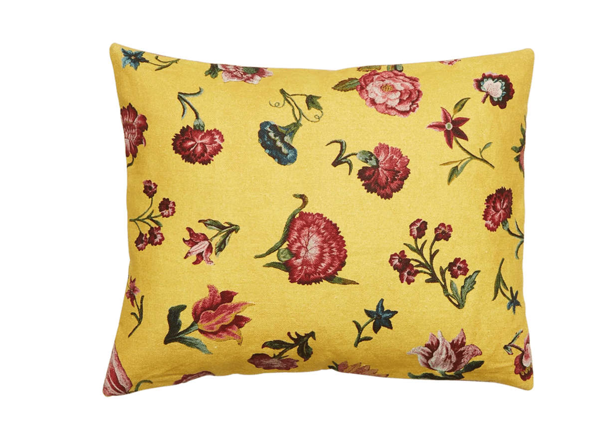 Bien Aimée Small Cushion | Antoinette Poisson Linen Cushion – Domino Paper Design - Bon Ton goods