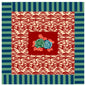 Indian Tiger Red Tablecloth 110X110 | Lisa Corti