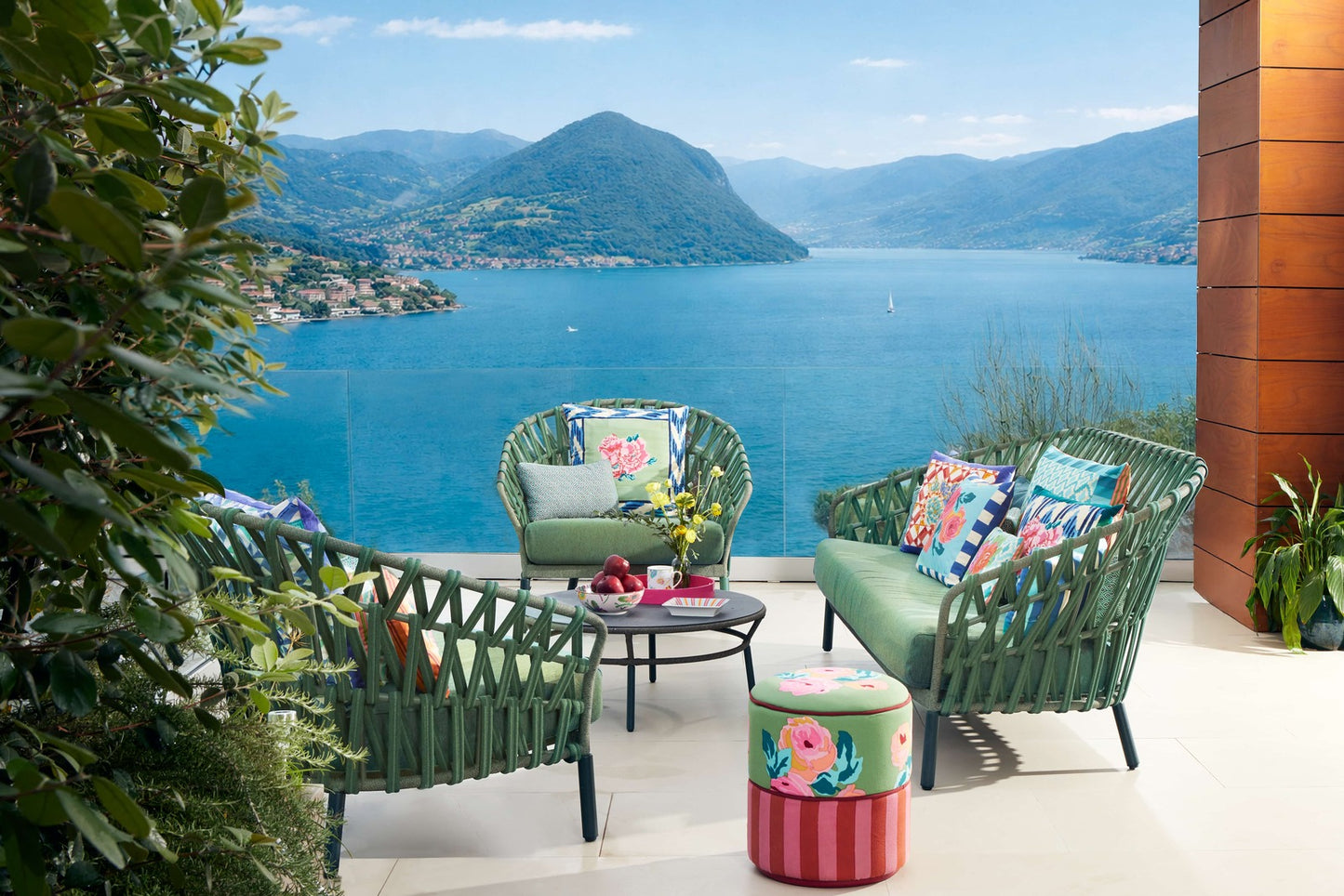 Positano Red Tiles Cushion Cover 45x45 | Lisa Corti