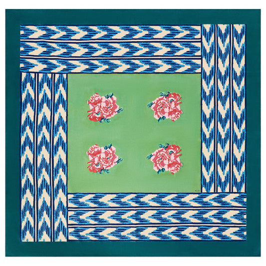 Nina Rose Mint Tablecloth - 180 x 180 | Lisa Corti