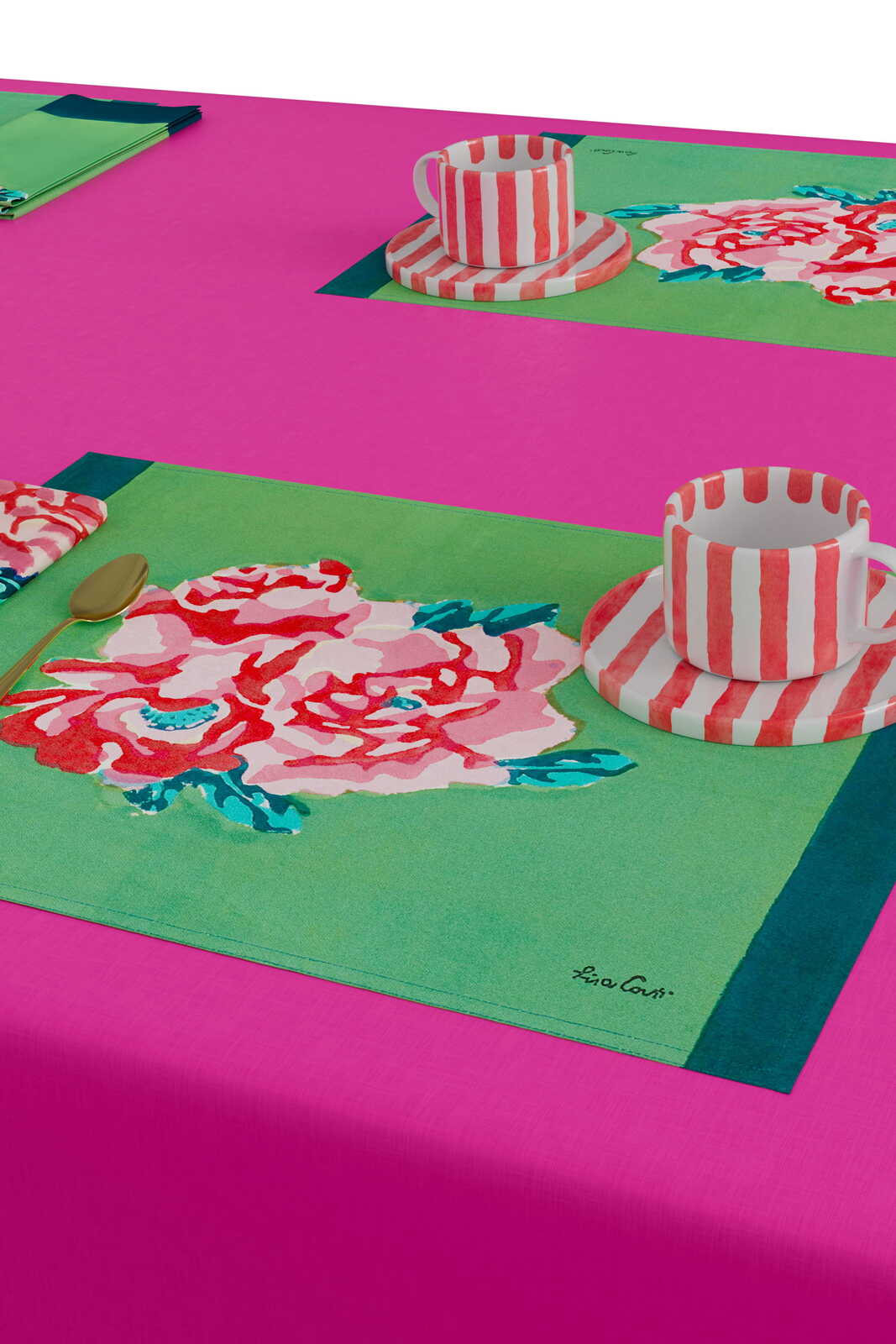 Nina Rose Mint Placemat | Lisa Corti