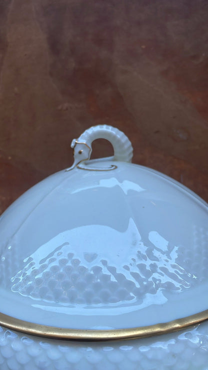 Bing & Grøndahl White Opaline Tureen with Seahorse Finial - Bon Ton goods