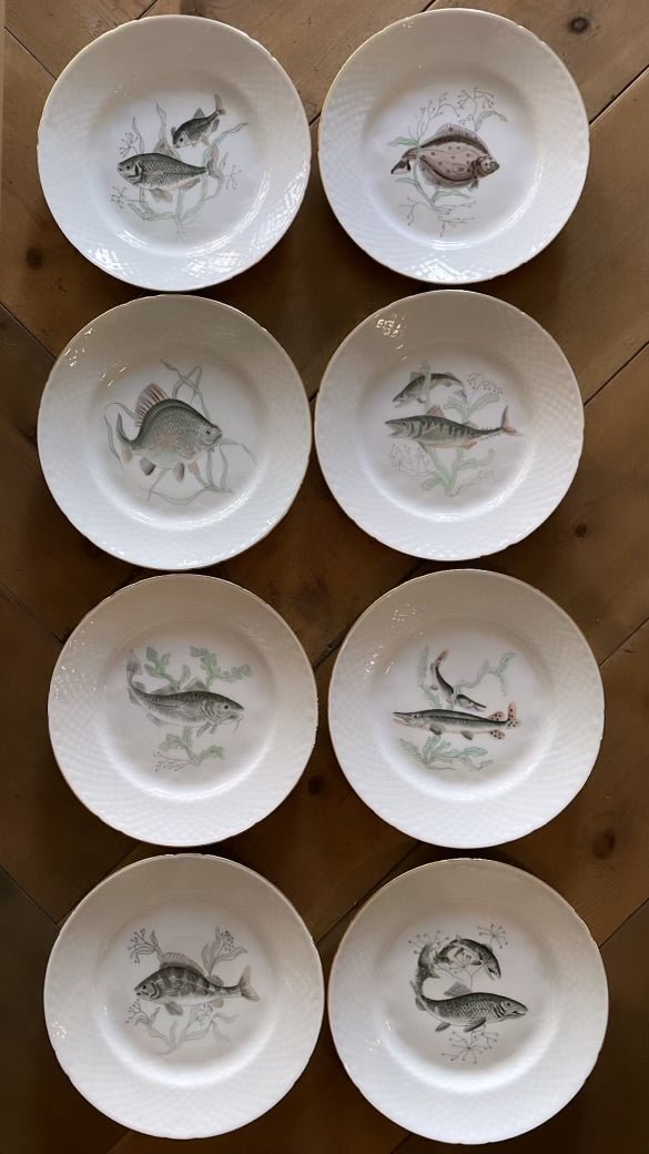 Bing & Grondahl Plates with Fish Motifs - Bon Ton goods