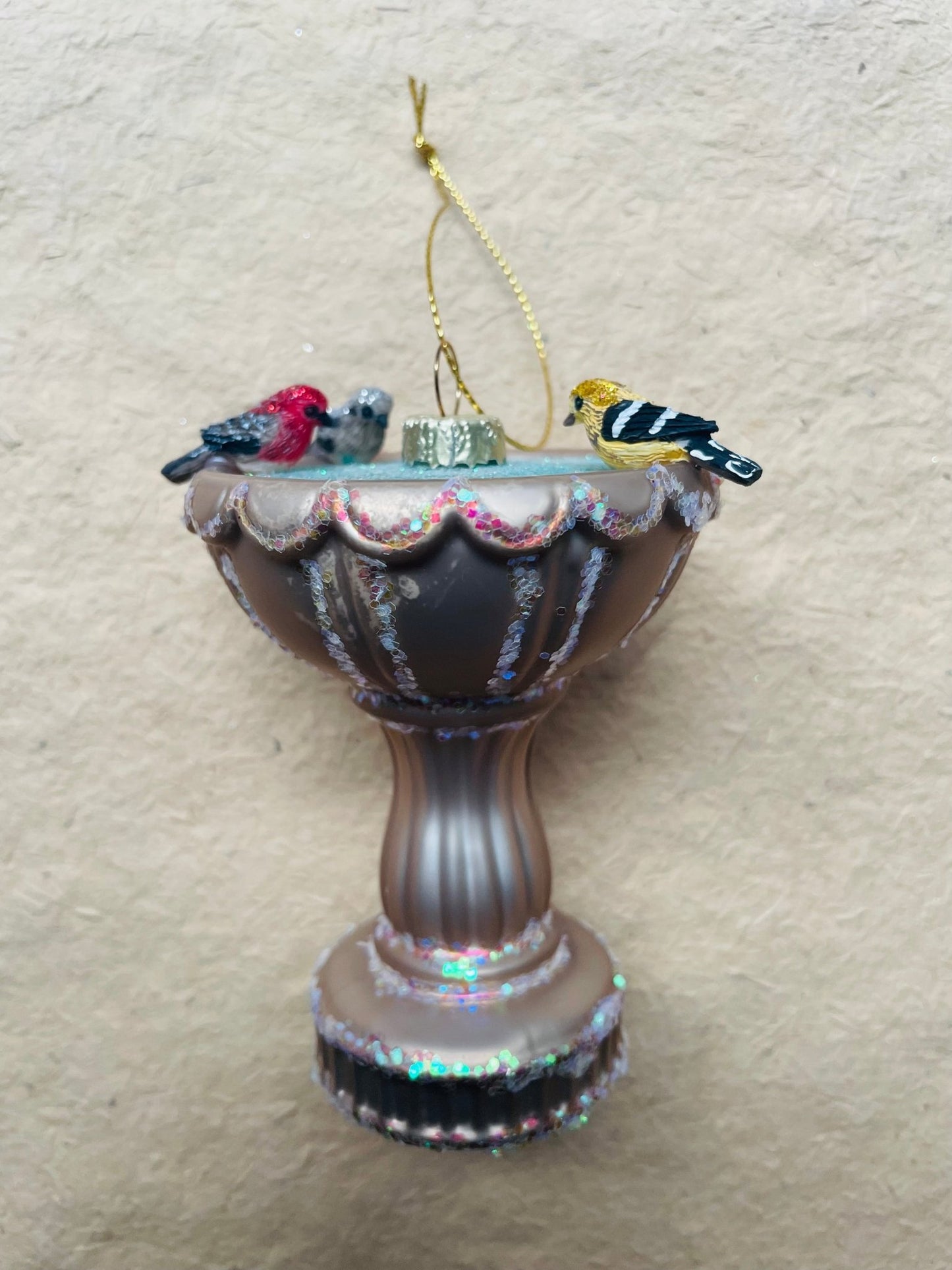 Bird Bath Glass Christmas Ornament - Bon Ton goods
