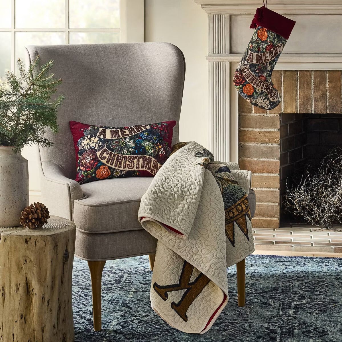 Bird Collage Quilt | John Derian - Bon Ton goods