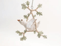 Bird Perch Ornament | Vintage by Crystal Spun Cotton Ornament - Bon Ton goods