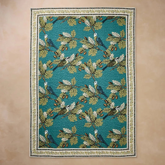 Birds and Acorns Quilted Throw Blanket | John Derian - Bon Ton goods