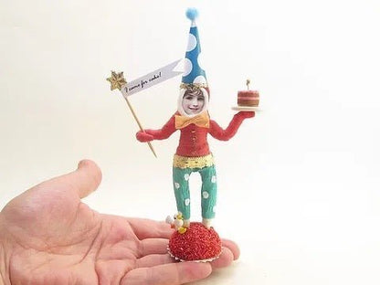 Birthday Boy Figure - Vintage Inspired Spun Cotton | Vintage by Crystal Spun Cotton Ornament - Bon Ton goods