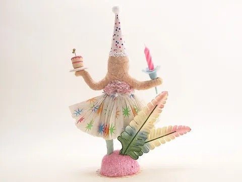 Birthday Girl Figure - Vintage Inspired Spun Cotton | Vintage by Crystal Spun Cotton Ornament - Bon Ton goods