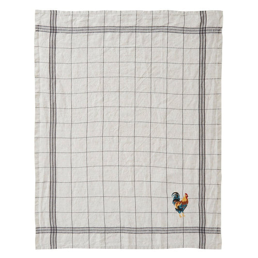 Bistrot Embroidered Coq Tea Towel | Charvet Éditions - Bon Ton goods