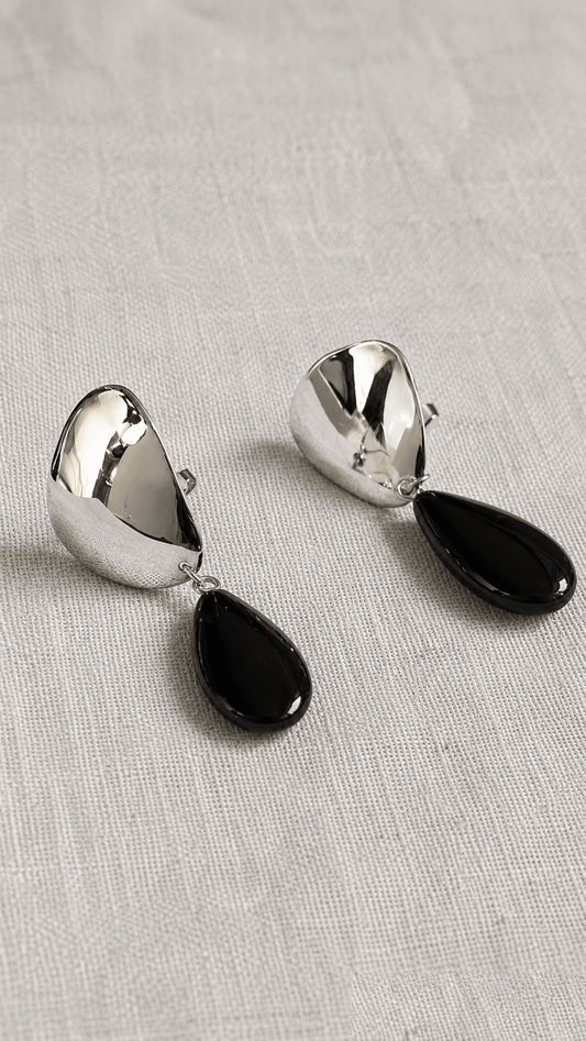 Black Agate and Stone Earrings | Mikkel Brøgger - Bon Ton goods