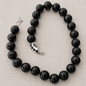 Black Agate & Silver Stone Link Necklace | Mikkel Brøgger - Bon Ton goods
