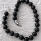 Black Agate & Silver Stone Link Necklace | Mikkel Brøgger - Bon Ton goods