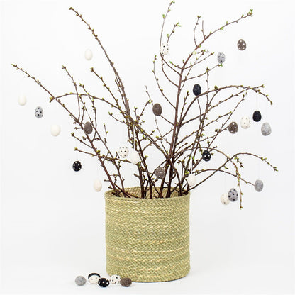 Black and White Felt Eggs | Christmas Ornament - Bon Ton goods