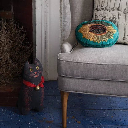 Black Cat Novelty Plush Pillow | John Derian - Bon Ton goods