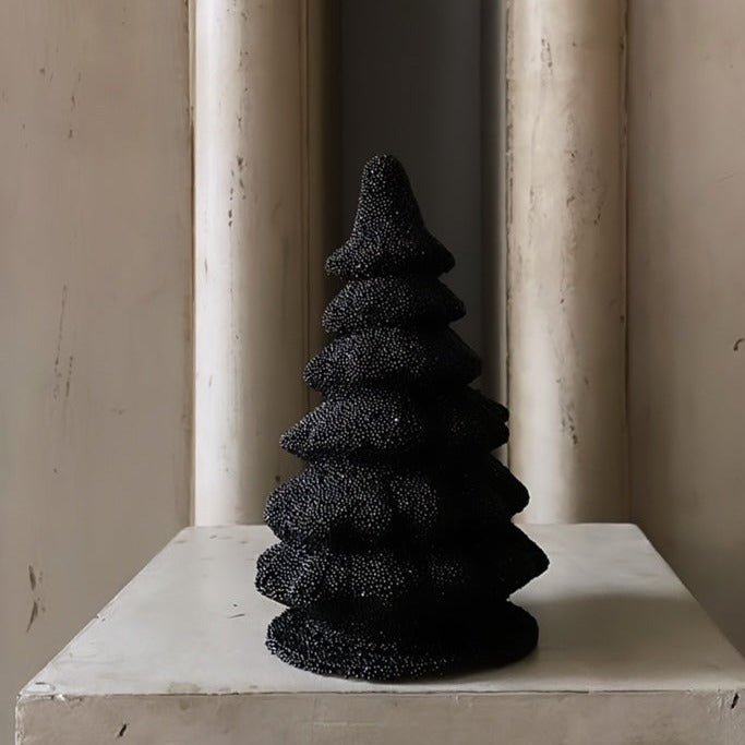 Black Christmas Tree - Beaded Papier-Mache| Ino Schaller - Bon Ton goods