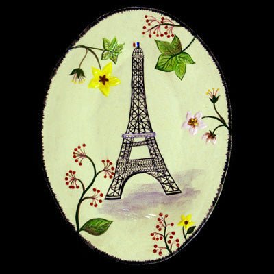 Black Eiffel Tower Painted Platter | Astier de Villatte: Exclusive Pre-Order Item - Bon Ton goods