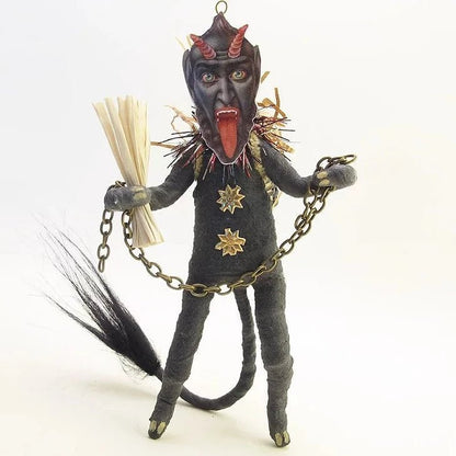 Black Krampus Ornament/Figure - Vintage Inspired Spun Cotton | Vintage by Crystal Spun Cotton Ornament - Bon Ton goods