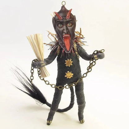 Black Krampus Ornament/Figure - Vintage Inspired Spun Cotton | Vintage by Crystal Spun Cotton Ornament - Bon Ton goods