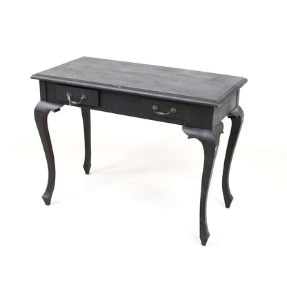 Black Rococo Style Writing Desk with Two Drawers - Bon Ton goods