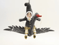 Black Swan Rider Elf Ornament | Vintage by Crystal Spun Cotton Ornament - Bon Ton goods