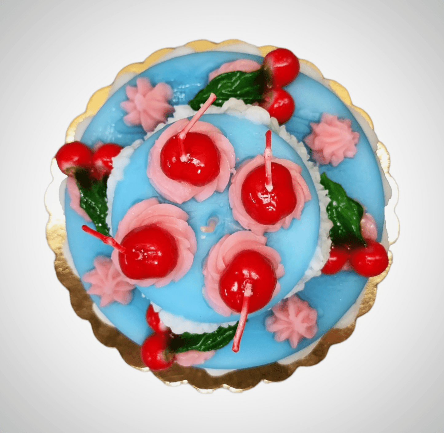 Blue 2-Tier Cake Wax Candle | Cereria Introna - Bon Ton goods