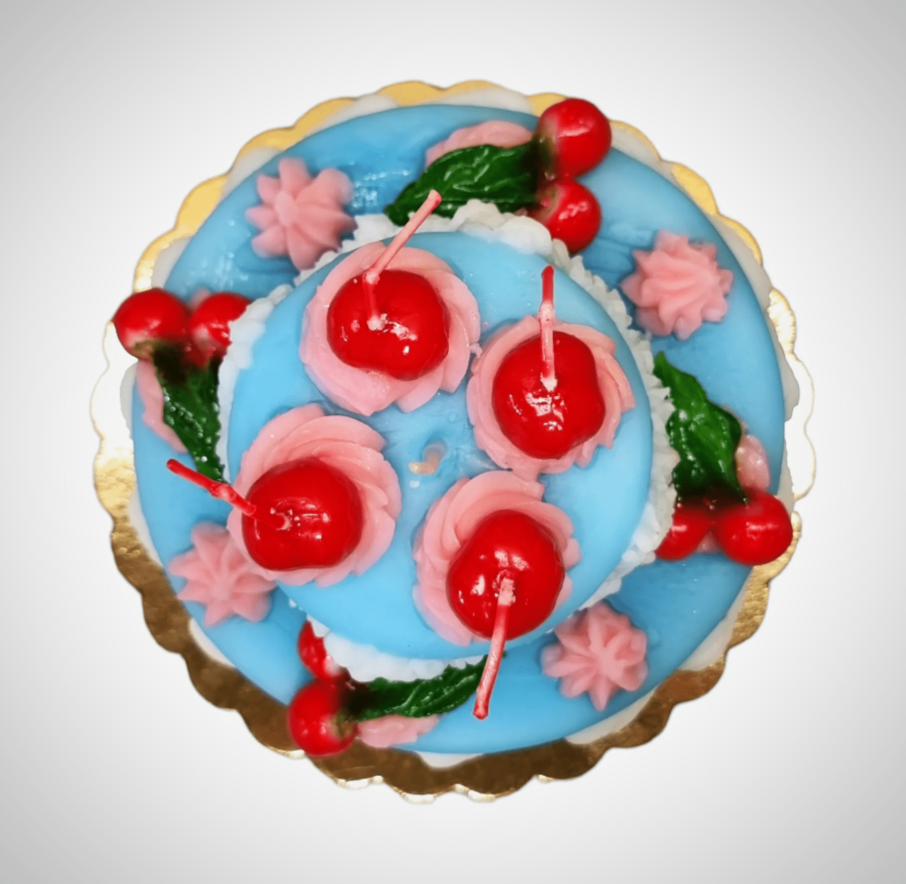 Blue 2-Tier Cake Wax Candle | Cereria Introna - Bon Ton goods