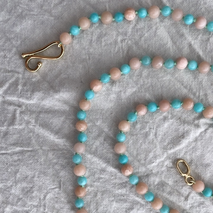 Blue Amazonite and Pink Opal Necklace | Mikkel Brøgger