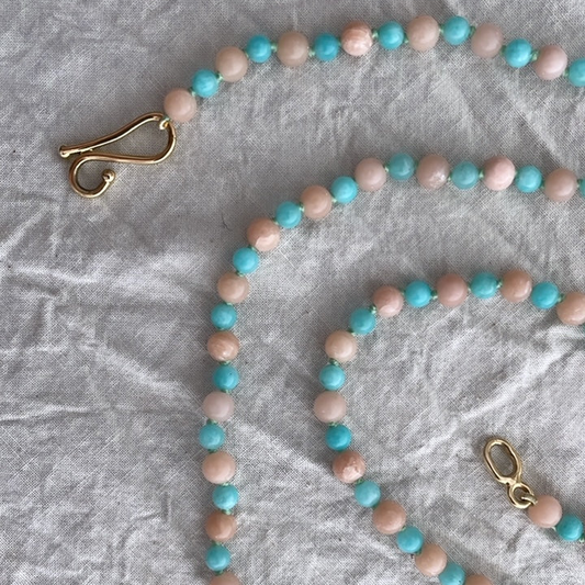 Blue Amazonite and Pink Opal Necklace | Mikkel Brøgger