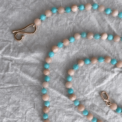 Blue Amazonite and Pink Opal Necklace | Mikkel Brøgger - Bon Ton goods