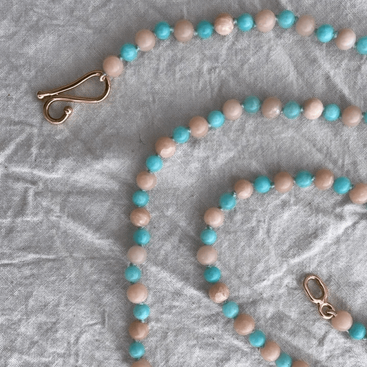 Blue Amazonite and Pink Opal Necklace | Mikkel Brøgger - Bon Ton goods