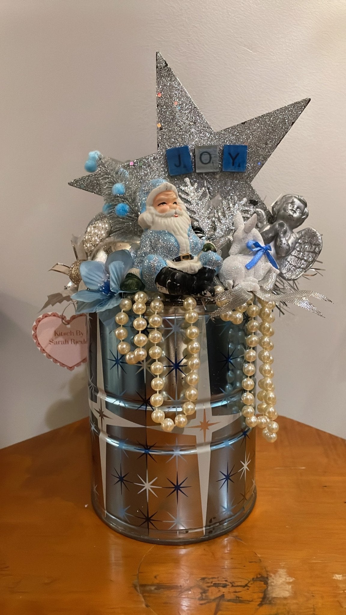 Blue and Silver Santa Tableau - Bon Ton goods
