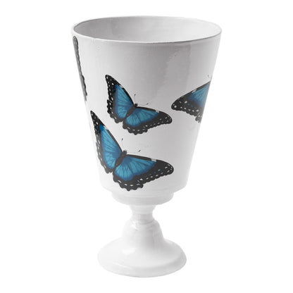 Vase with Dark Blue Butterflies by Astier de Villatte, official product view 1