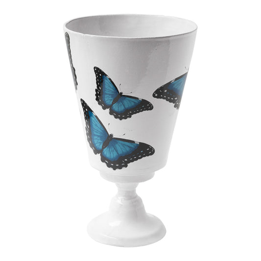 Vase with Dark Blue Butterflies by Astier de Villatte, official product view 1