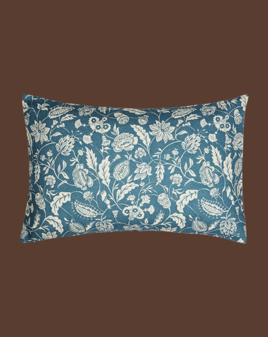 Blue Indienne Cushion - Antoinette Poisson Linen Cushion | Antoinette Poisson Linen Cushion – Domino Paper Design - Bon Ton goods