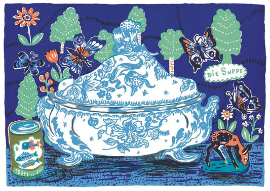 Blue Soup Tureen - Nathalie Lete - Bon Ton goods