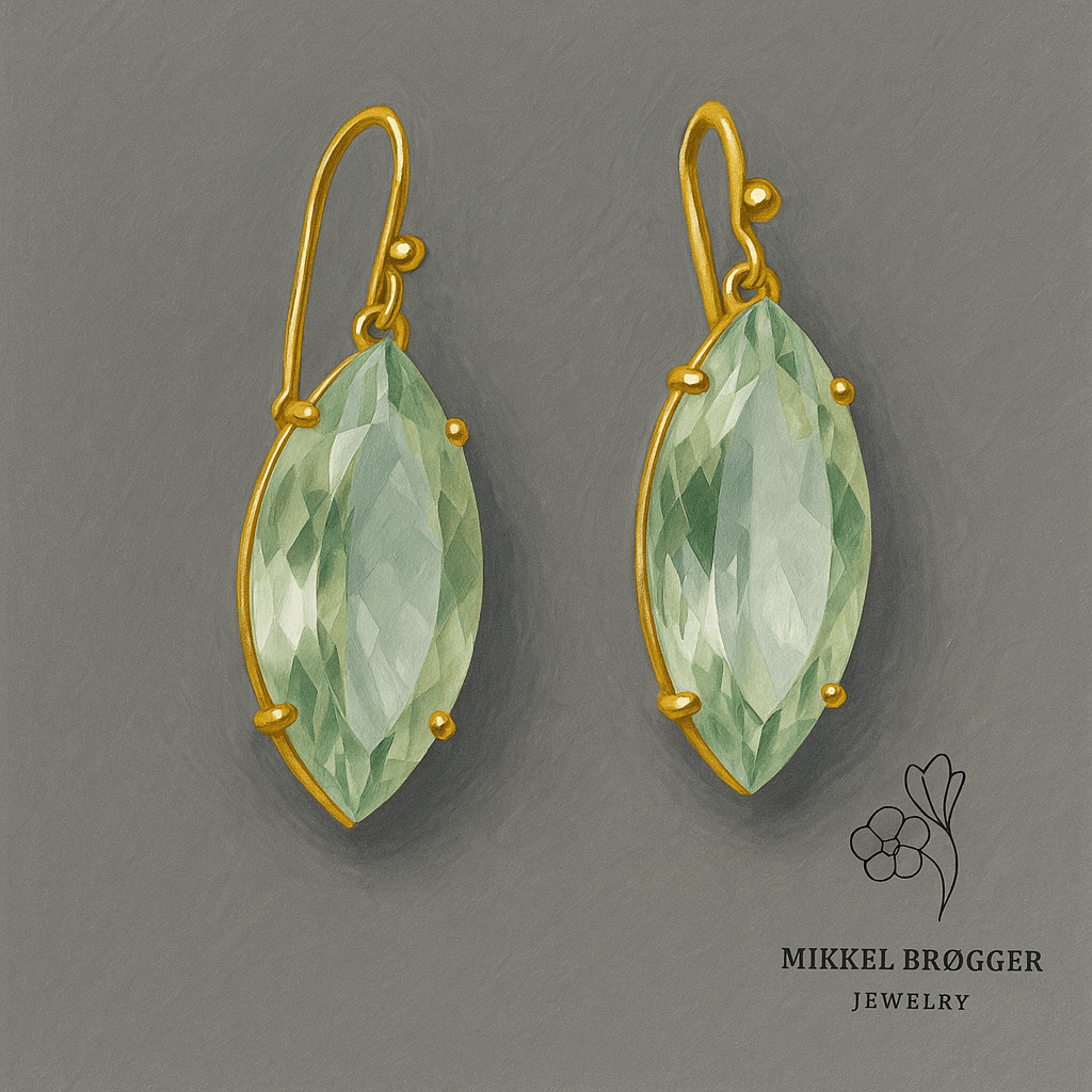 Blue Topaz Gold Earrings | Mikkel Brøgger - Bon Ton goods