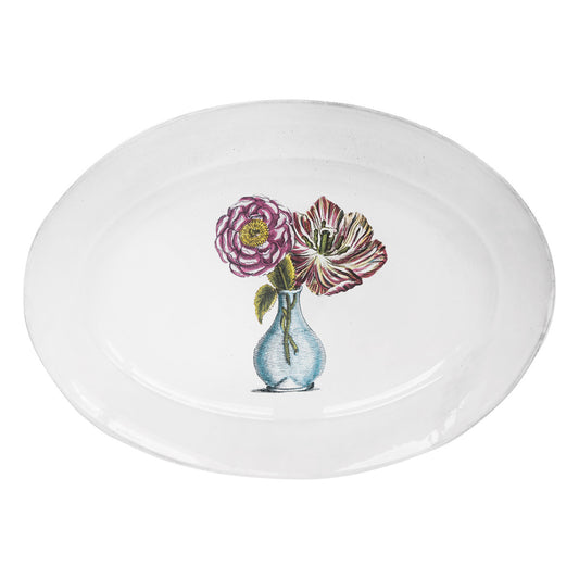 Blue Vase with Flowers Platter by Astier de Villatte