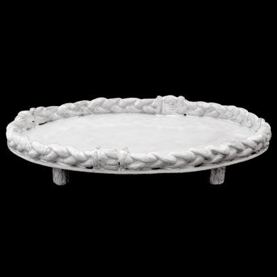 Oval Setsuko Herbal Braid Platter with Feet by Astier de Villatte