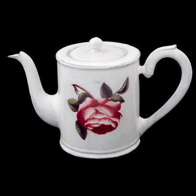Small Rosa Centilolia Teapot, John Derian by Astier de Villatte
