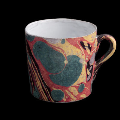 Marbre Cup, Green, Yellow and Red, John Derian by Astier de Villatte