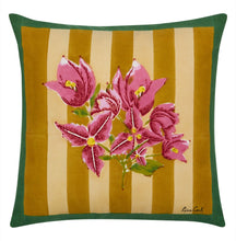 Load image into Gallery viewer, Bougainvillea Stripes Off White Mustard Pillow - Bon Ton goods
