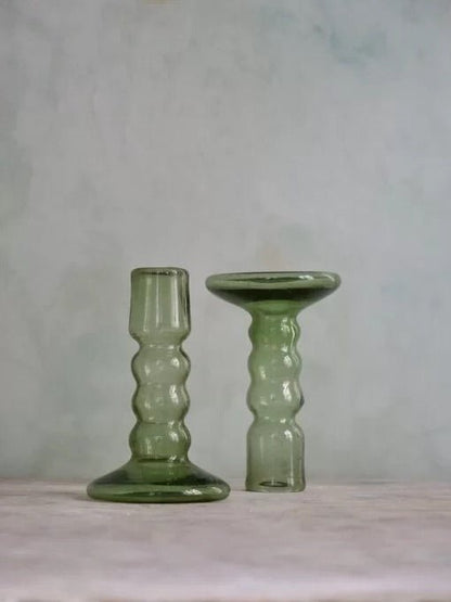 Bougeoir Bulles Vert Fumé | La Soufflerie - Bon Ton goods