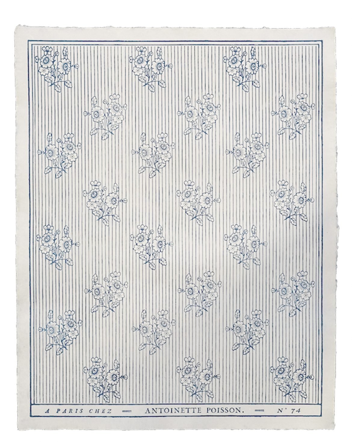 'Boutonnières' Bleu Indigo Handmade Domino Paper | Antoinette Poisson - Bon Ton goods