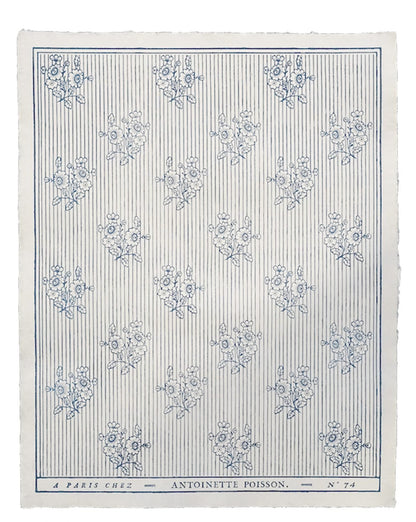 'Boutonnières' Bleu Indigo Handmade Domino Paper | Antoinette Poisson - Bon Ton goods