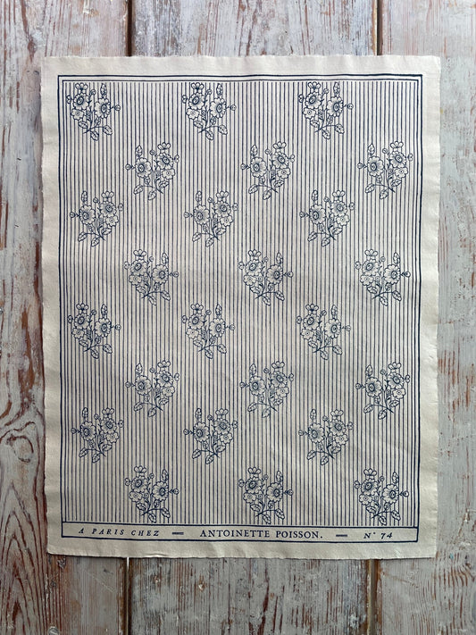 'Boutonnières' Bleu Indigo Handmade Domino Paper | Antoinette Poisson - Bon Ton goods