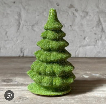 Bright Green Christmas Tree - Beaded Papier Mâché | Ino Schaller - Bon Ton goods
