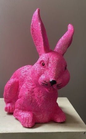 Bright Pink Glitter Bunny Lying | Ino Schaller - Bon Ton goods